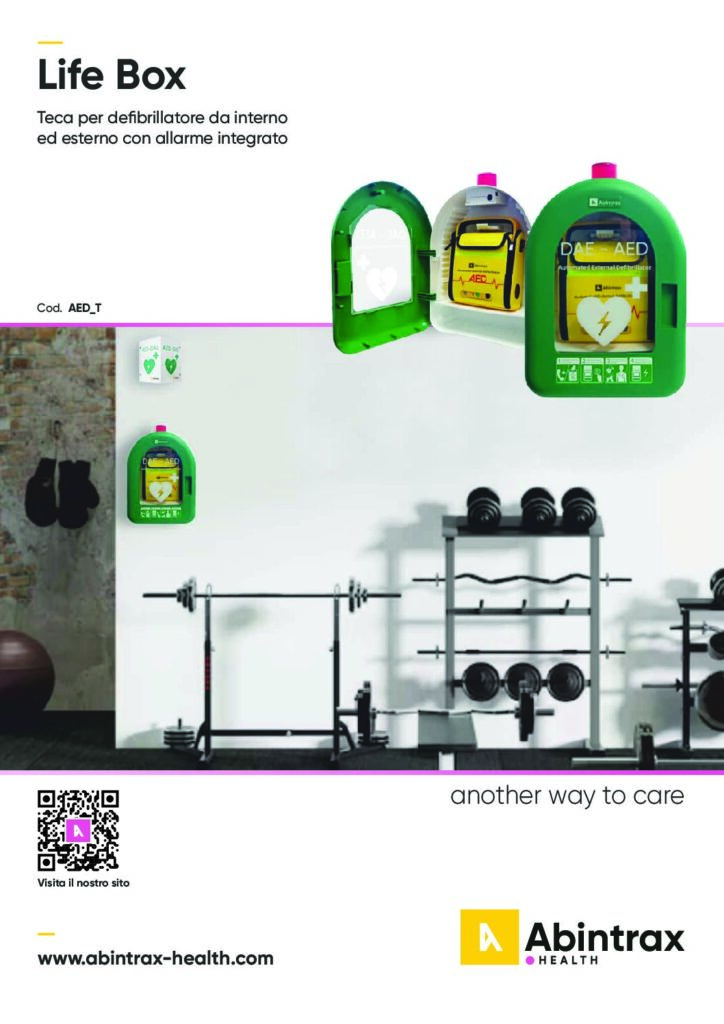 Teca per defibrillatore interno esterno allarme integrato Life Box AED T