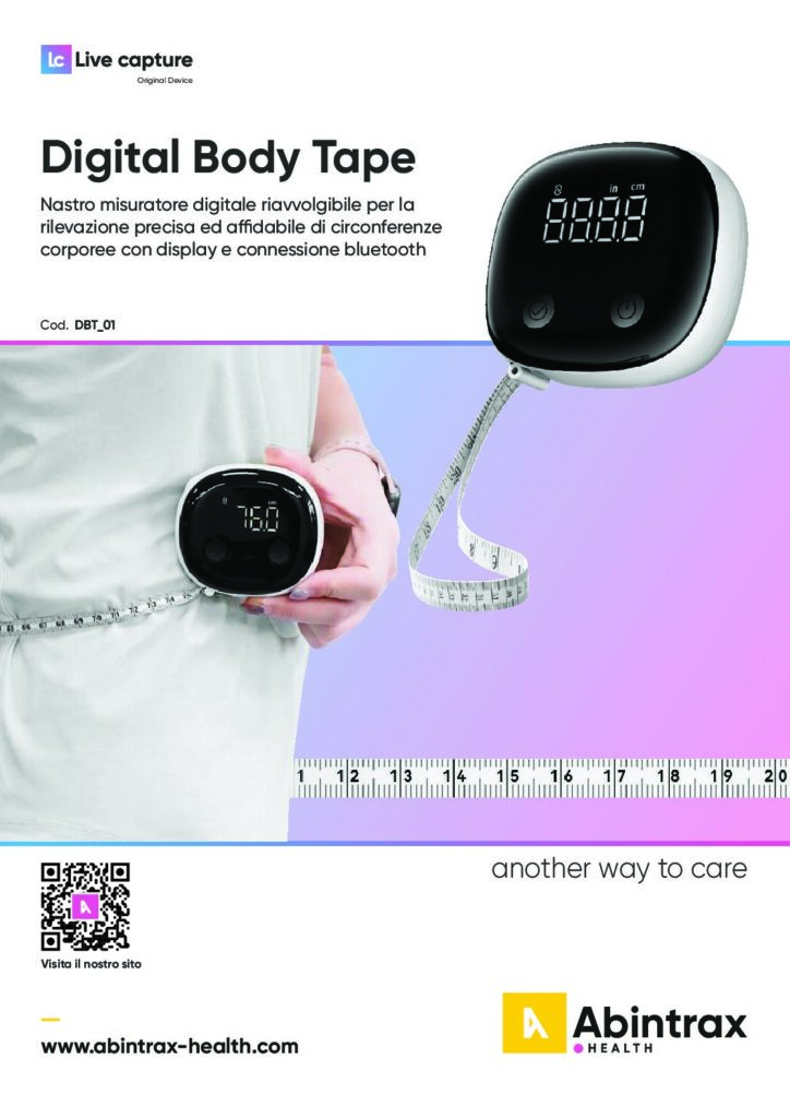 Nastro misuratore digitale riavvolgibile rilevazione precisa circonferenze corporee display connessione bluetooth DBT 01